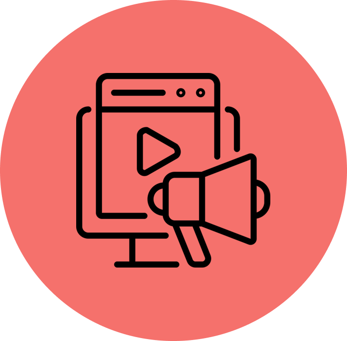 Video marketing icon.