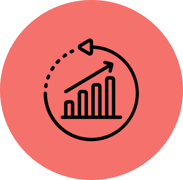 Arrow chart icon.